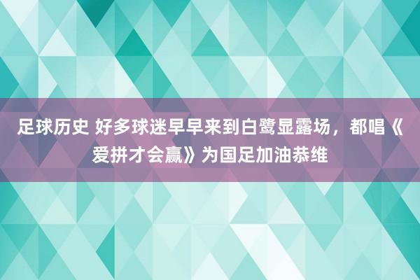 足球历史 好多球迷早早来到白鹭显露场，都唱《爱拼才会赢》为国足加油恭维