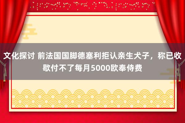 文化探讨 前法国国脚德塞利拒认亲生犬子，称已收歇付不了每月5000欧奉侍费