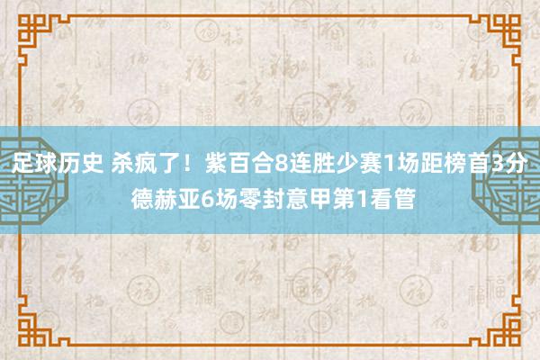 足球历史 杀疯了！紫百合8连胜少赛1场距榜首3分 德赫亚6场零封意甲第1看管