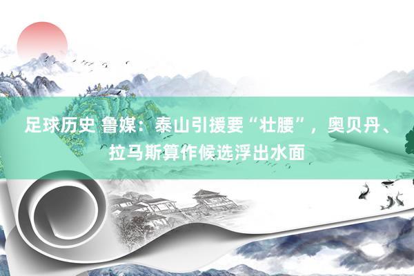 足球历史 鲁媒：泰山引援要“壮腰”，奥贝丹、拉马斯算作候选浮