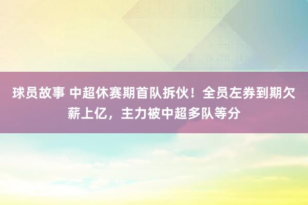 球员故事 中超休赛期首队拆伙！全员左券到期欠薪上亿，主力被中